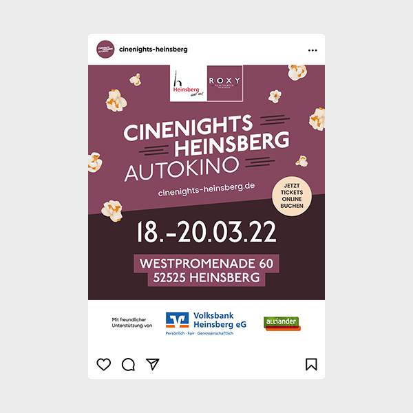 Cinenights Heinsberg Autokino Instagram Beitrag