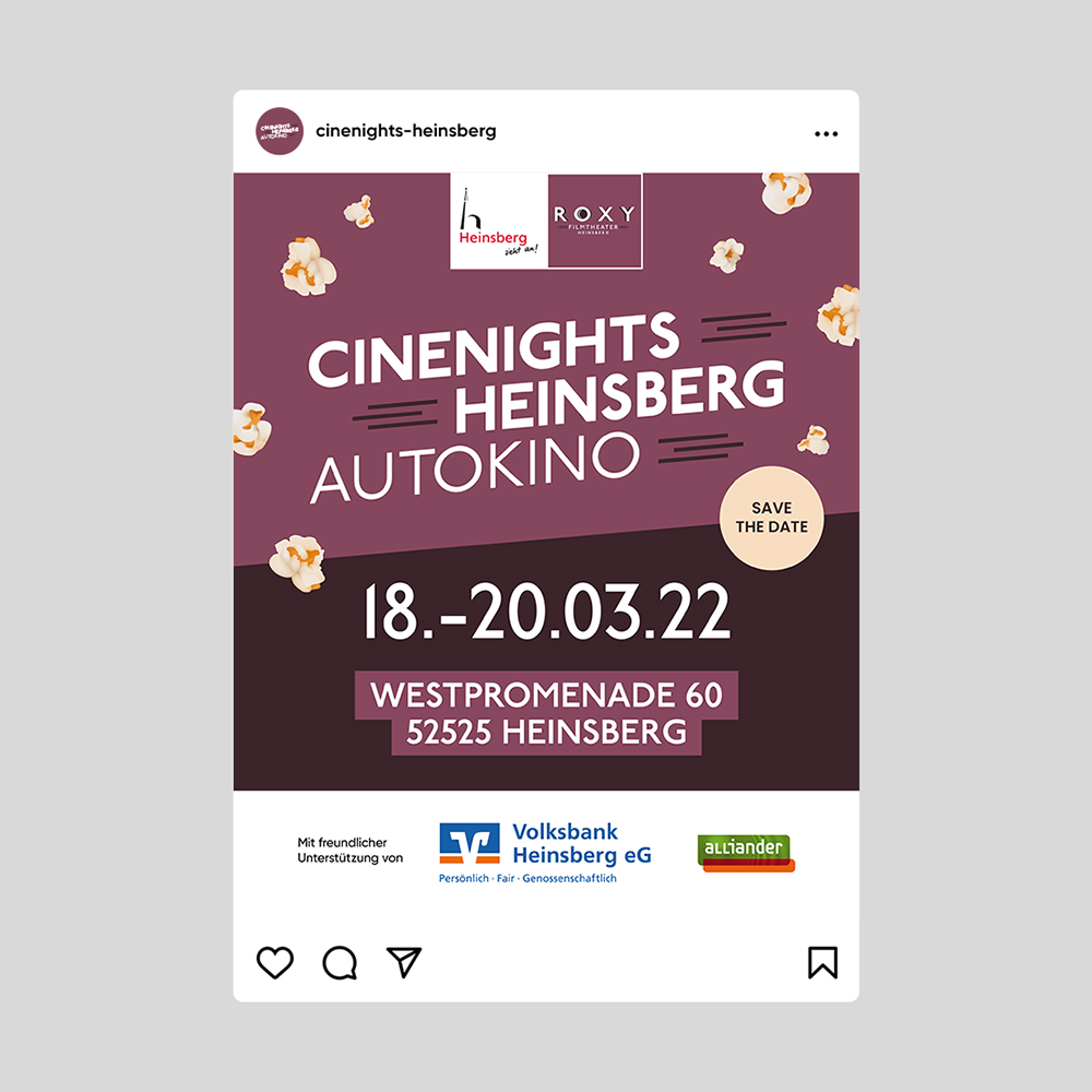 Cinenights Heinsberg Autokino Social Media Beitrag