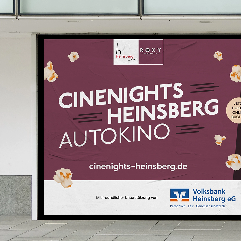 Cinenights Heinsberg Autokino Werbewand